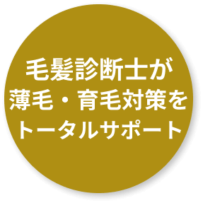 毛髪診断士が薄毛育毛対策をトータルサポート